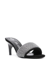 The Attico Crystal-Embellished Slip-On Sandals Silver