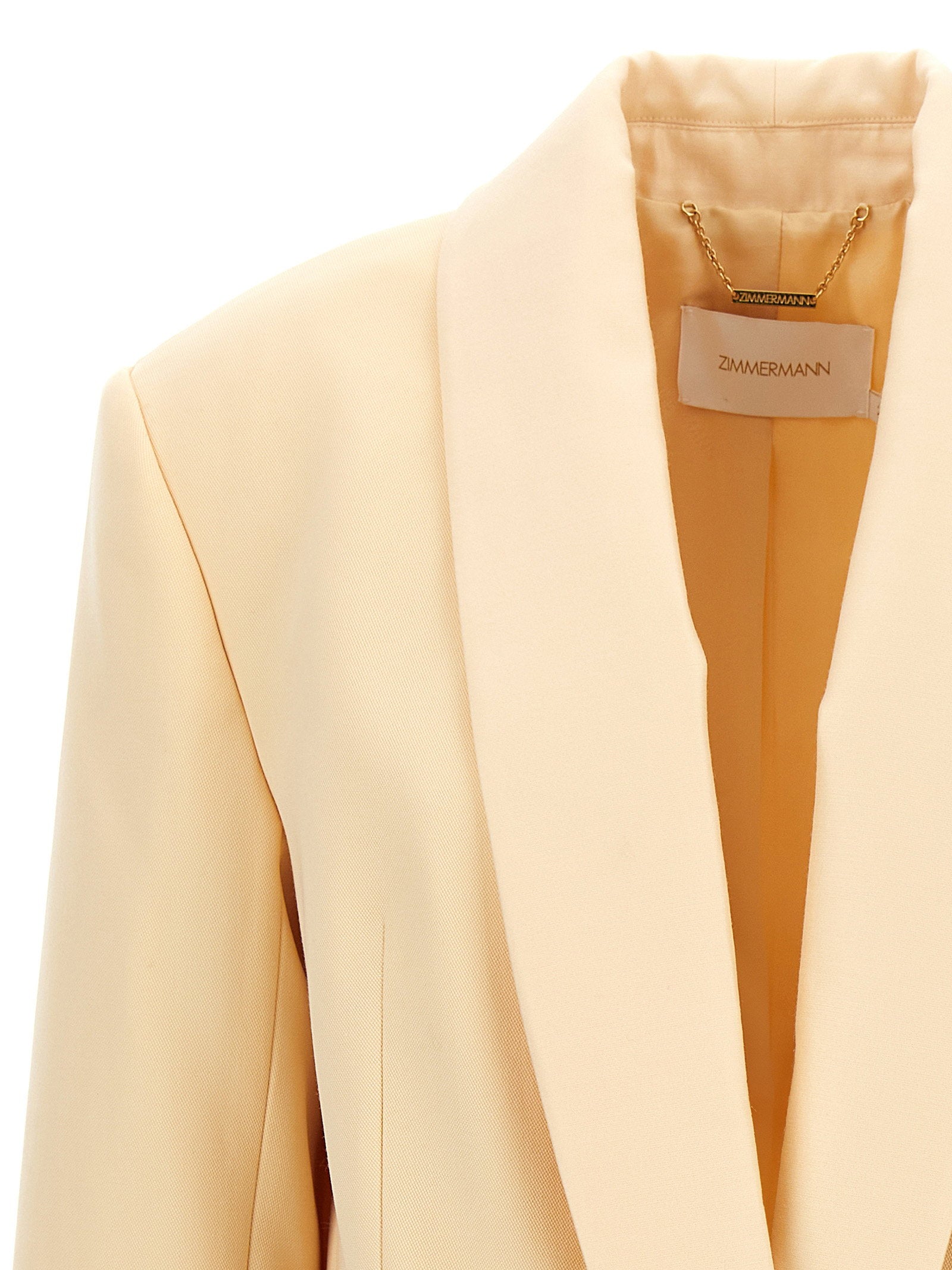 Zimmermann Illustration Shawl Tux Jacket Blazer Beige