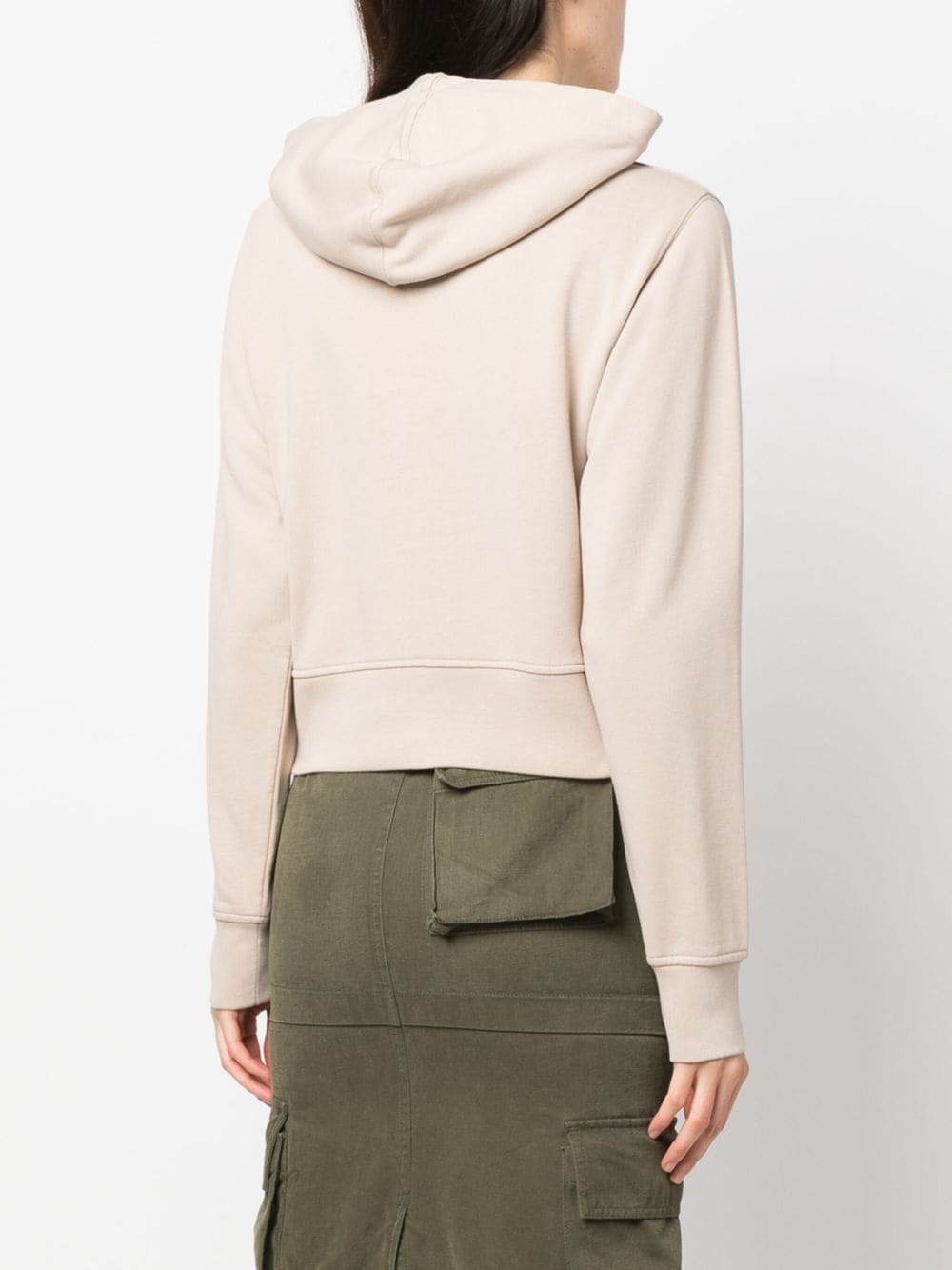 Palm Angels Logo-Print Cotton Hoodie Beige Beige