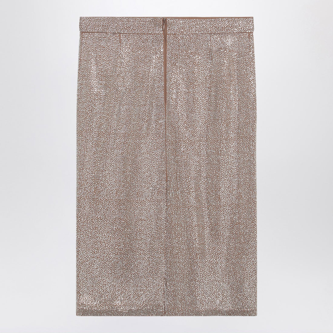 Giuseppe Di Morabito Midi Skirt with All-Over Silver Rhinestones Metal