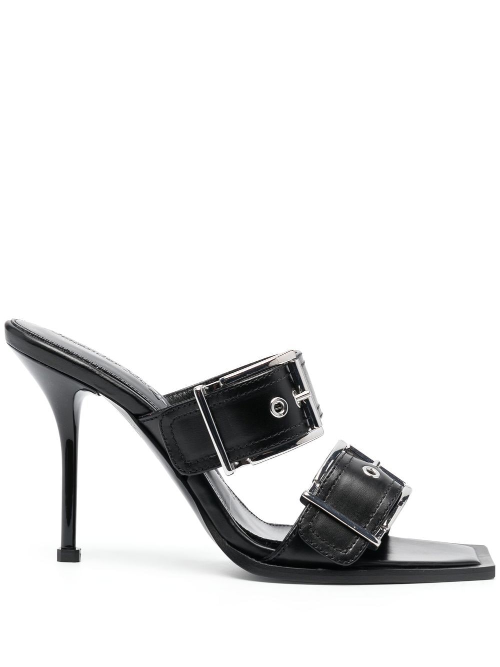Mules à détail de boucle Noir