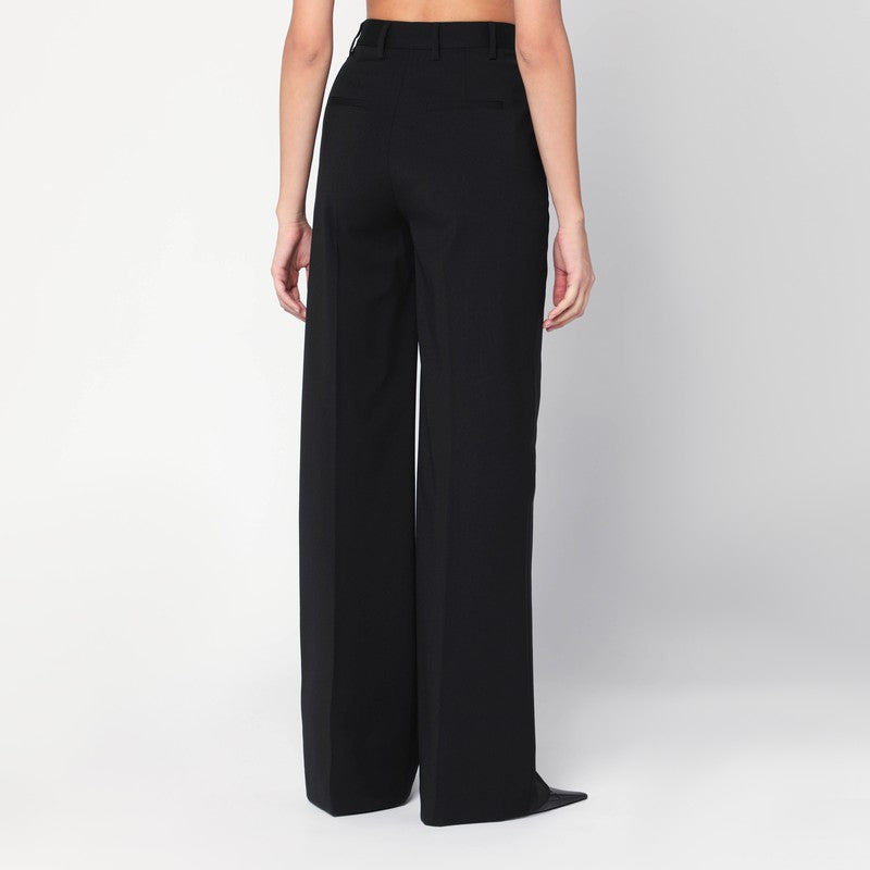 Giuseppe Di Morabito Wide High-Waisted Virgin Wool Trousers Black Black