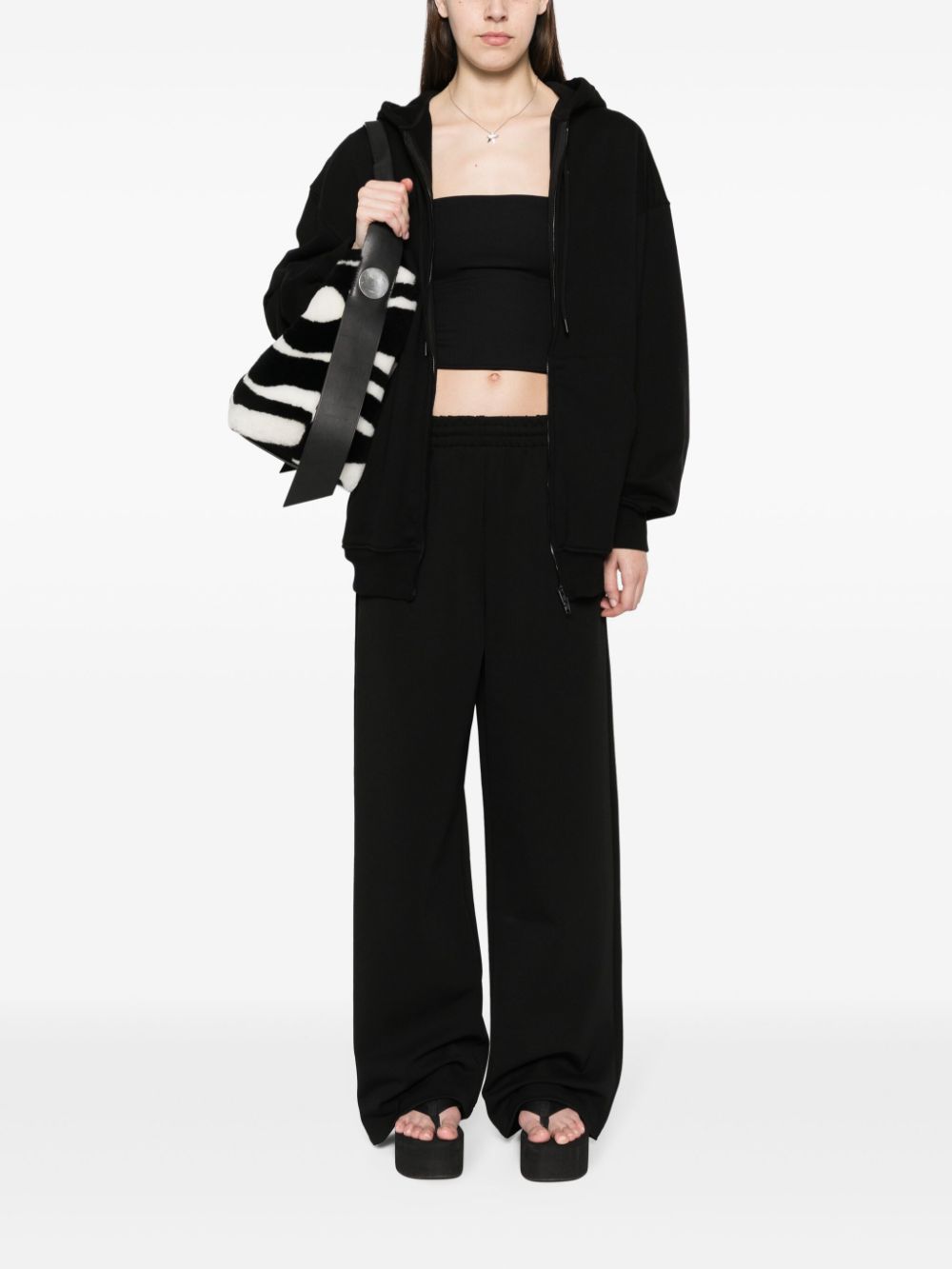 Wardrobe.Nyc Ribbed Knit Straight-Leg Trousers Black Black