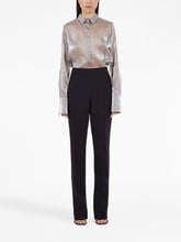 Ferragamo High-Waisted Virgin Wool Straight-Leg Trousers Black Black