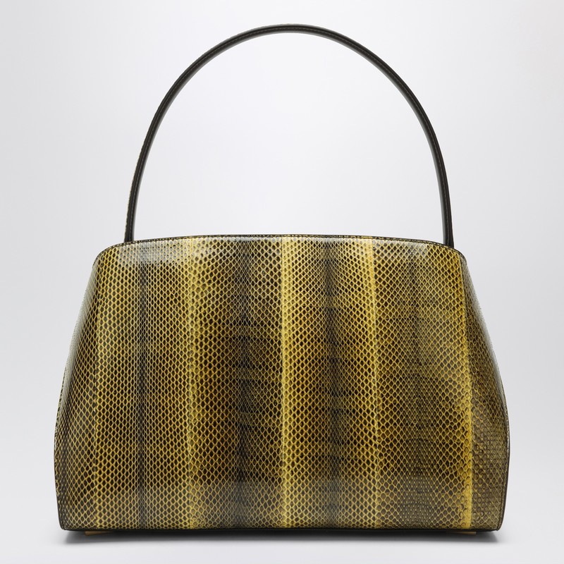 Ferragamo Hug Soft Medium Shoulder Bag in Ginger and Dark Brown Yellow