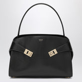 Ferragamo Black Leather Hug M Shoulder Bag Brown