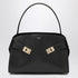 Ferragamo Black Leather Hug M Shoulder Bag Brown