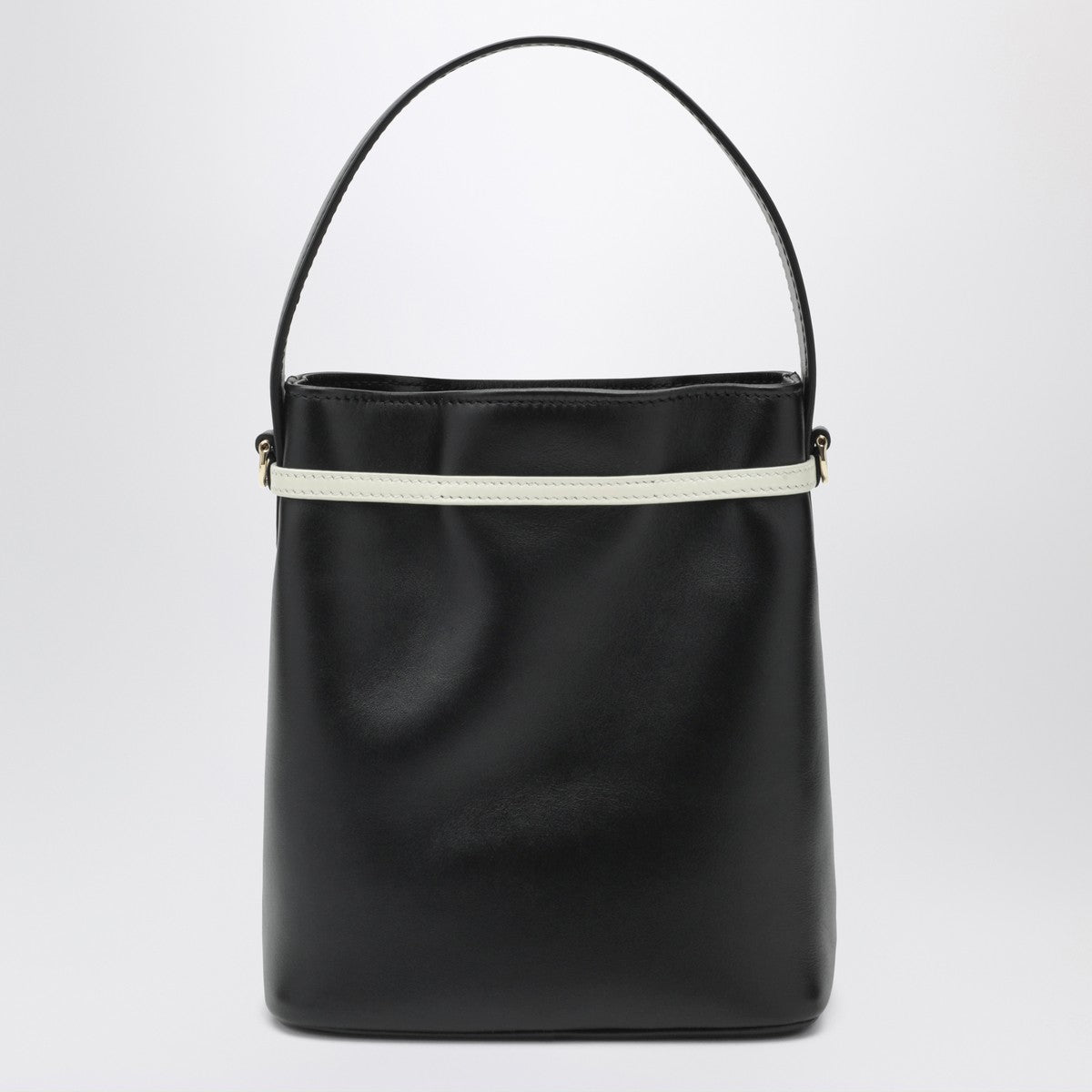 Ferragamo Bucket Bag with Bow Black Leather Black