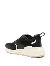 Ferragamo Panelled Almond-Toe Leather Sneakers Black