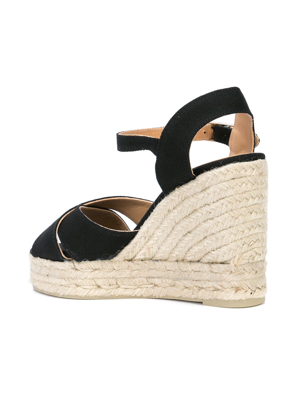Castaner Blaudell Cotton Wedge Espadrille Sandals Black