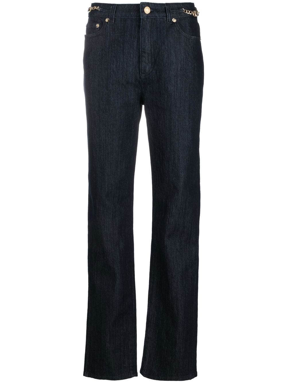 MMK Straight-Leg Chain-Detail Jeans Blue