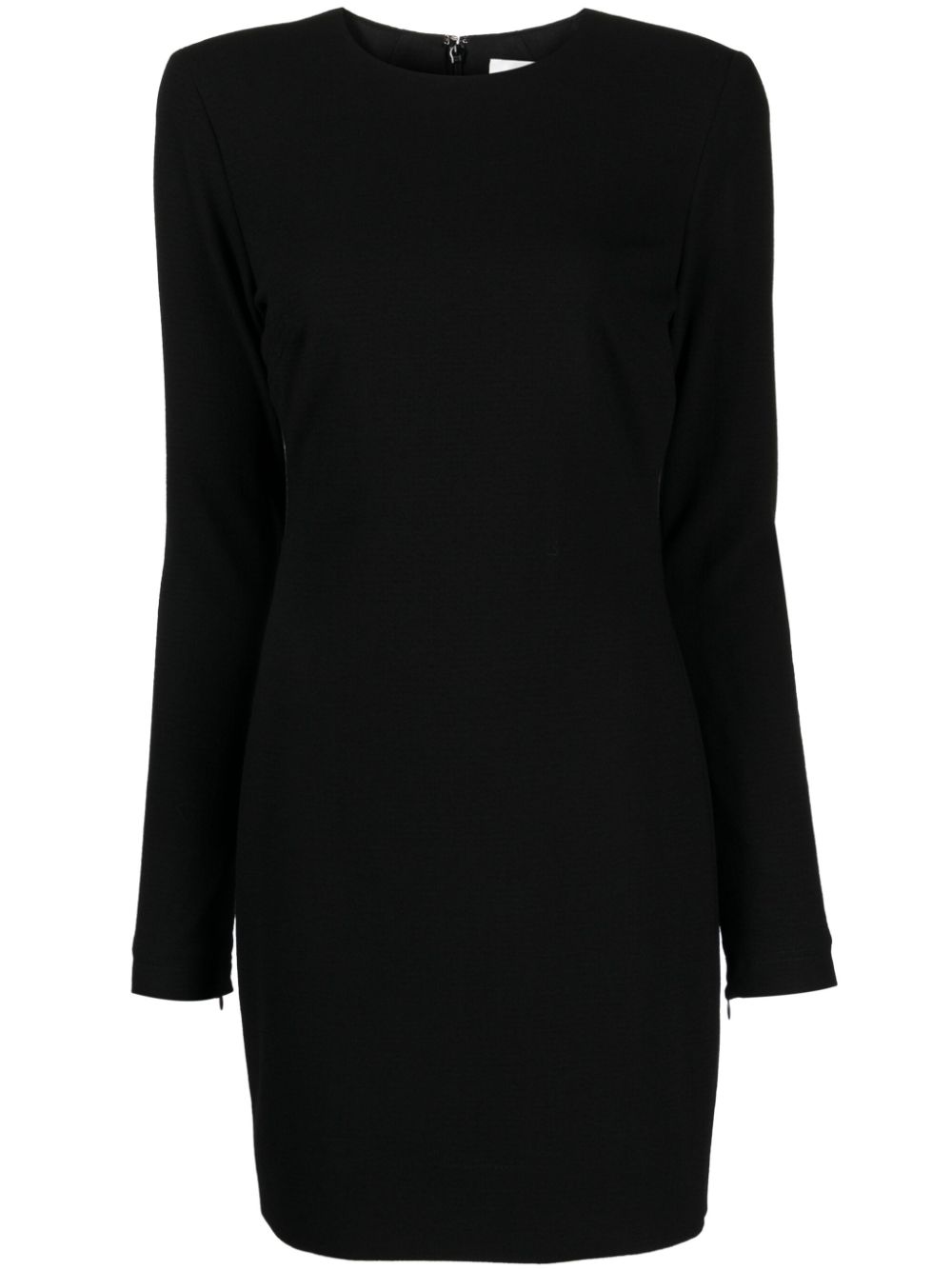 Victoria Beckham Stretch-Crepe Virgin Wool Dress with Shoulder Pads Black