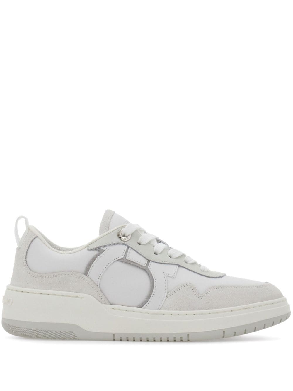 Ferragamo Salvatore Gancini Leather Sneakers White