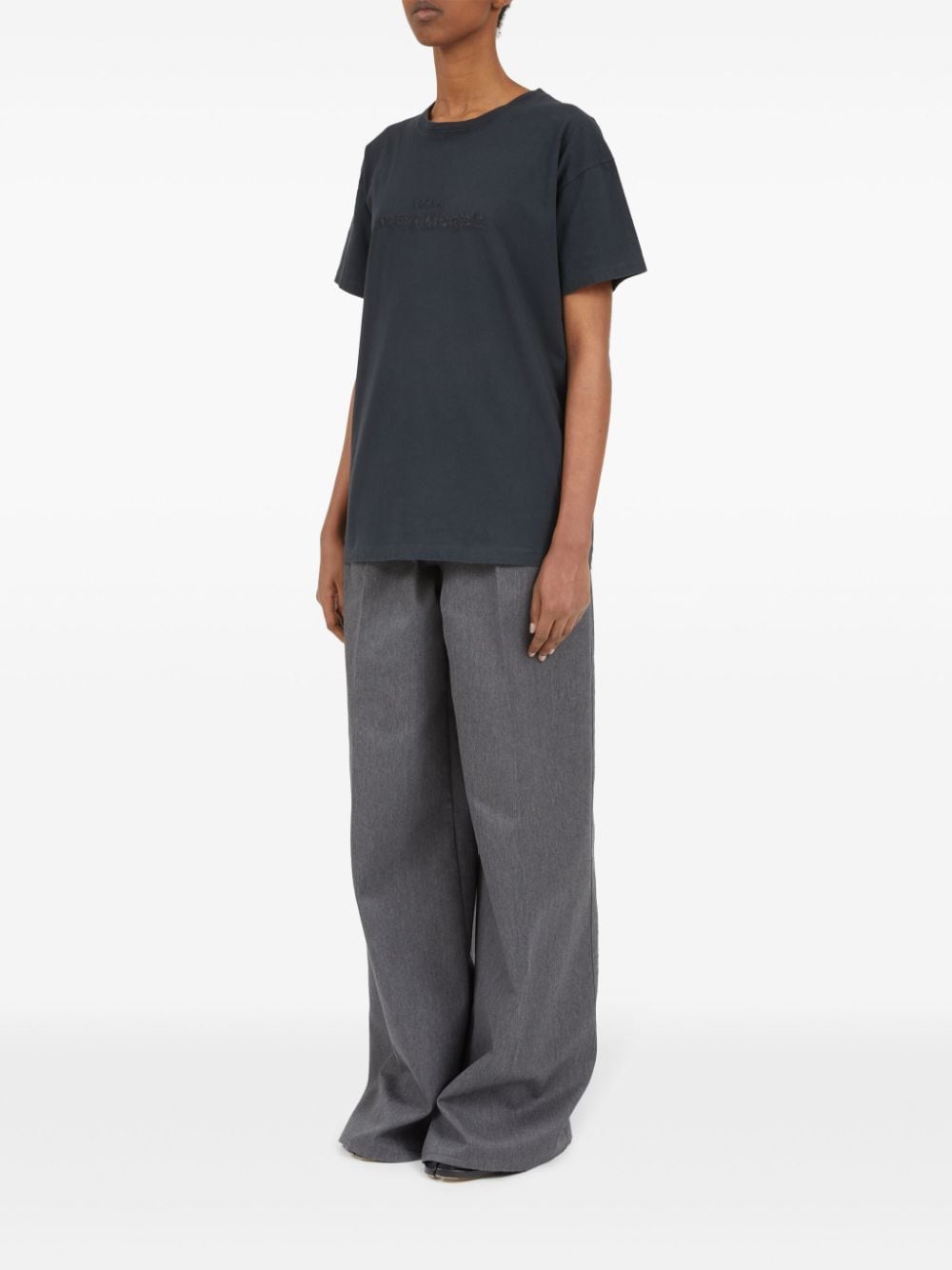 Maison Margiela Embroidered Four-Stitch Cotton T-Shirt Black black