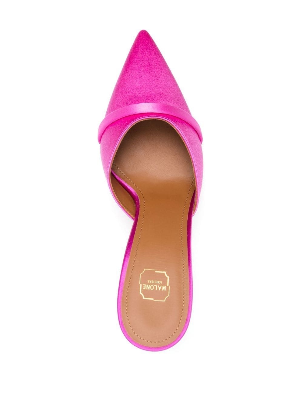 Malone Souliers Joella 95mm Sculpted-Heel Satin Mules Pink pink