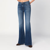 Mother The Doozy Fray Flared Stretch-Denim Jeans Blue