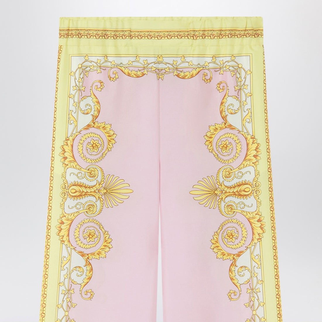 Versace Printed Silk Twill Trousers Multicolor