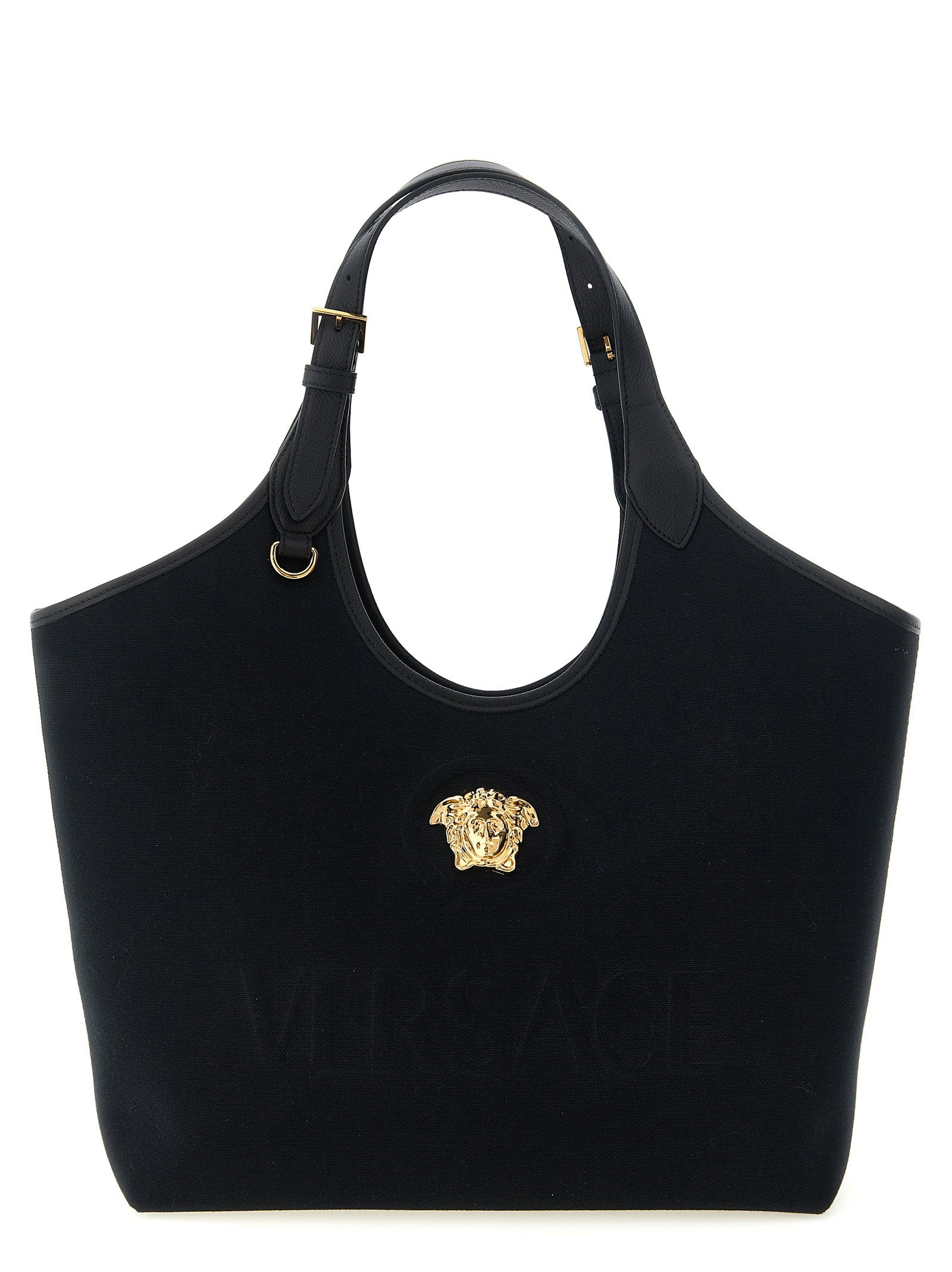 Versace Medium La Medusa Shopping Bag Black