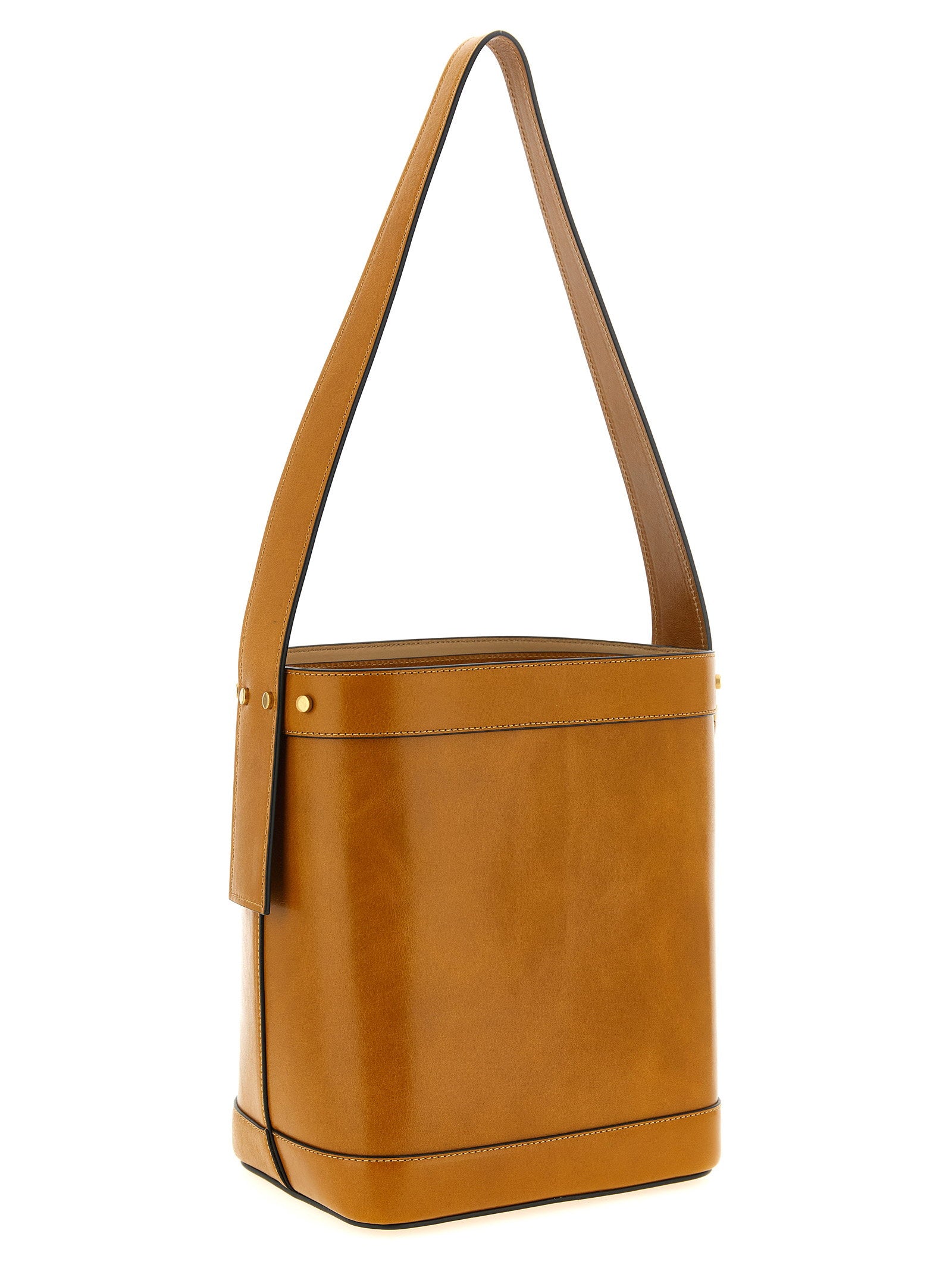 Versace Pivot Small Bucket Bag Brown
