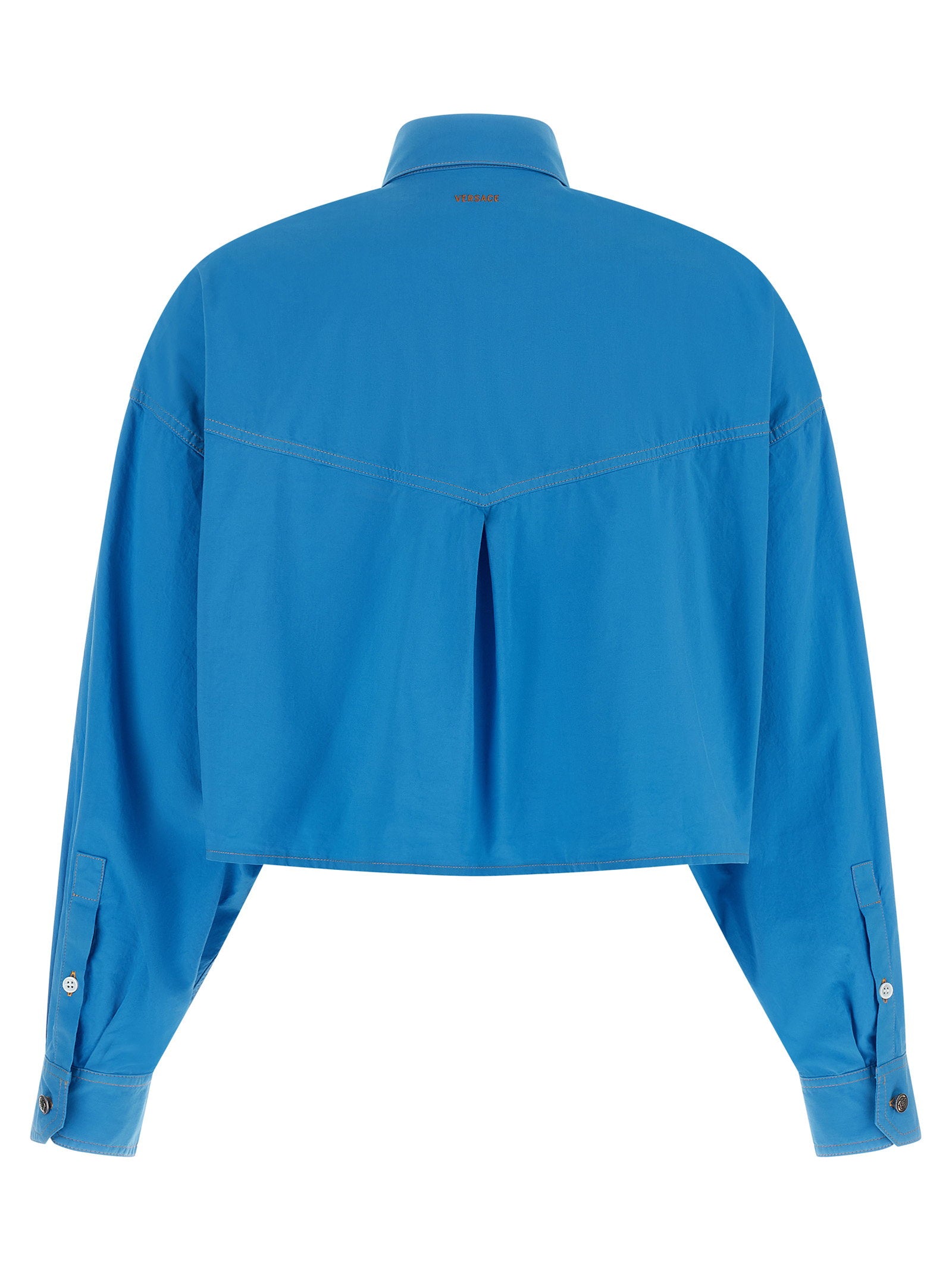 Versace Medusa Button Shirt Blue