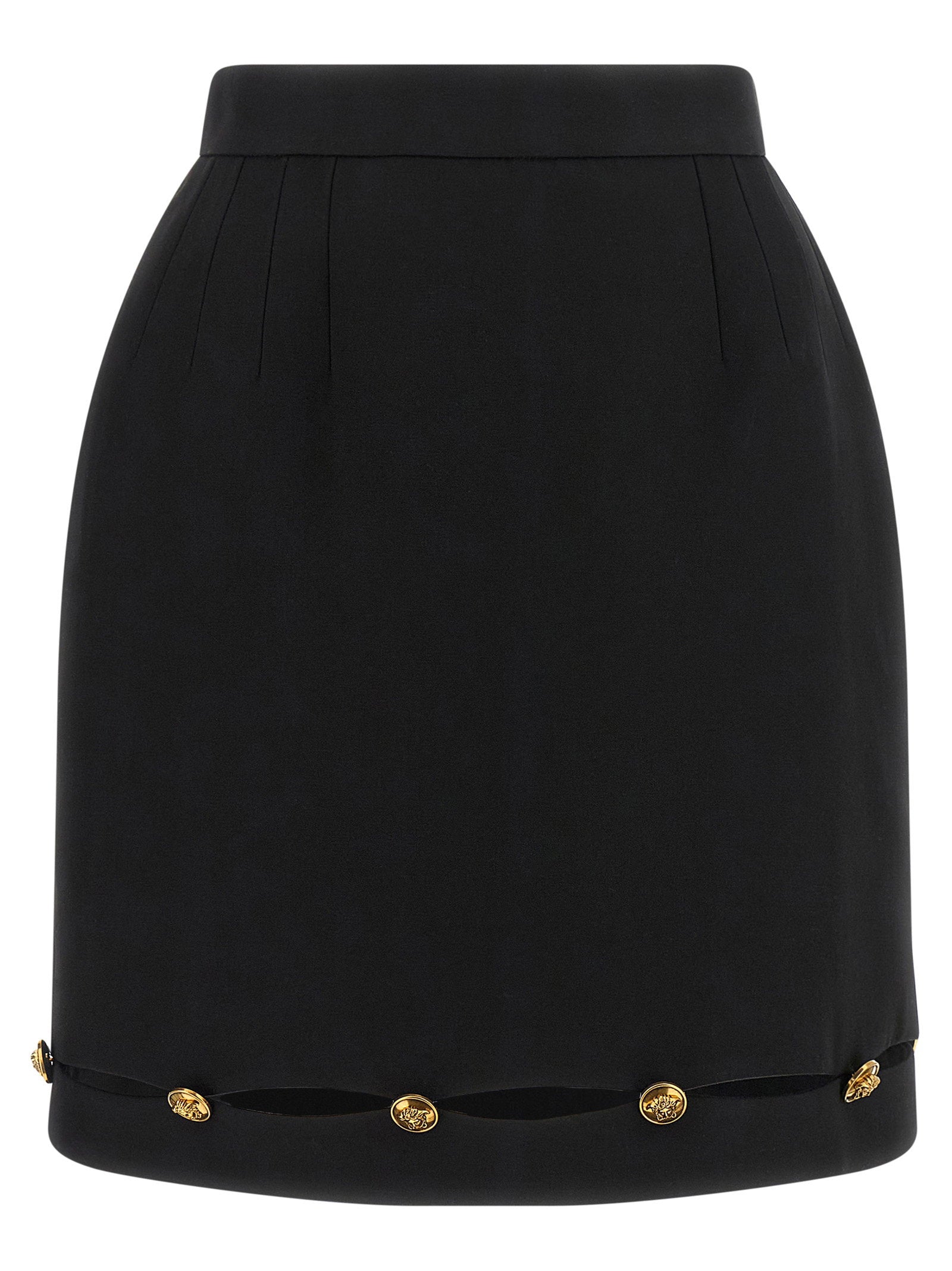 Versace Grain De Poudre Wool Skirt Black