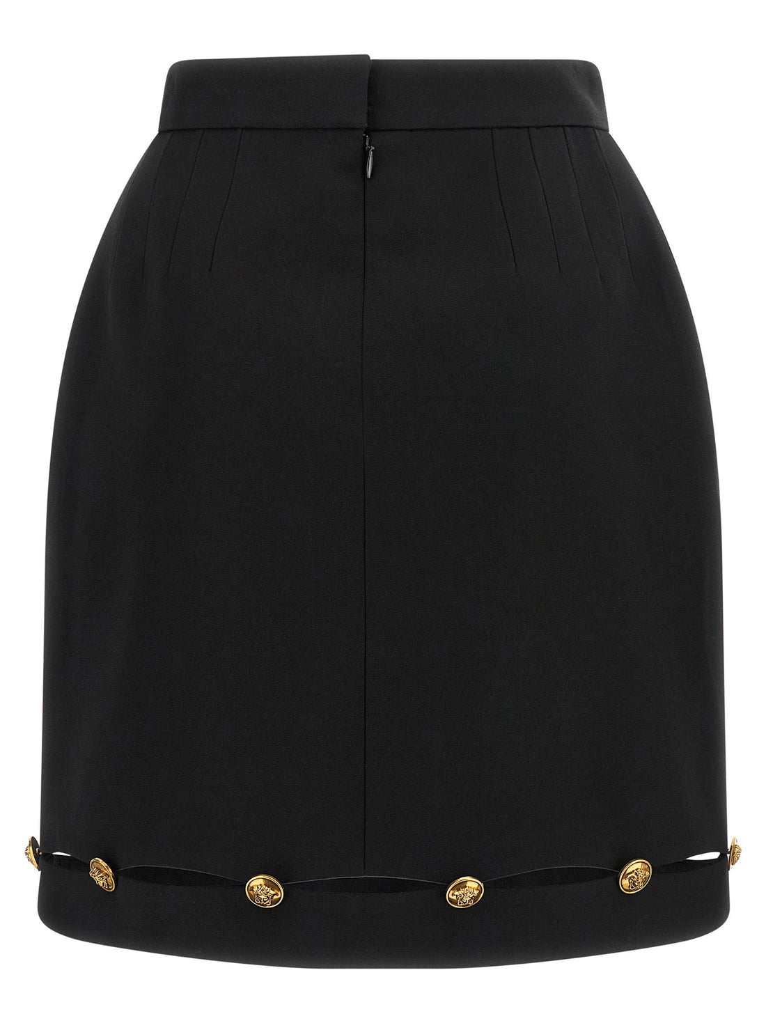 Versace Grain De Poudre Wool Skirt Black