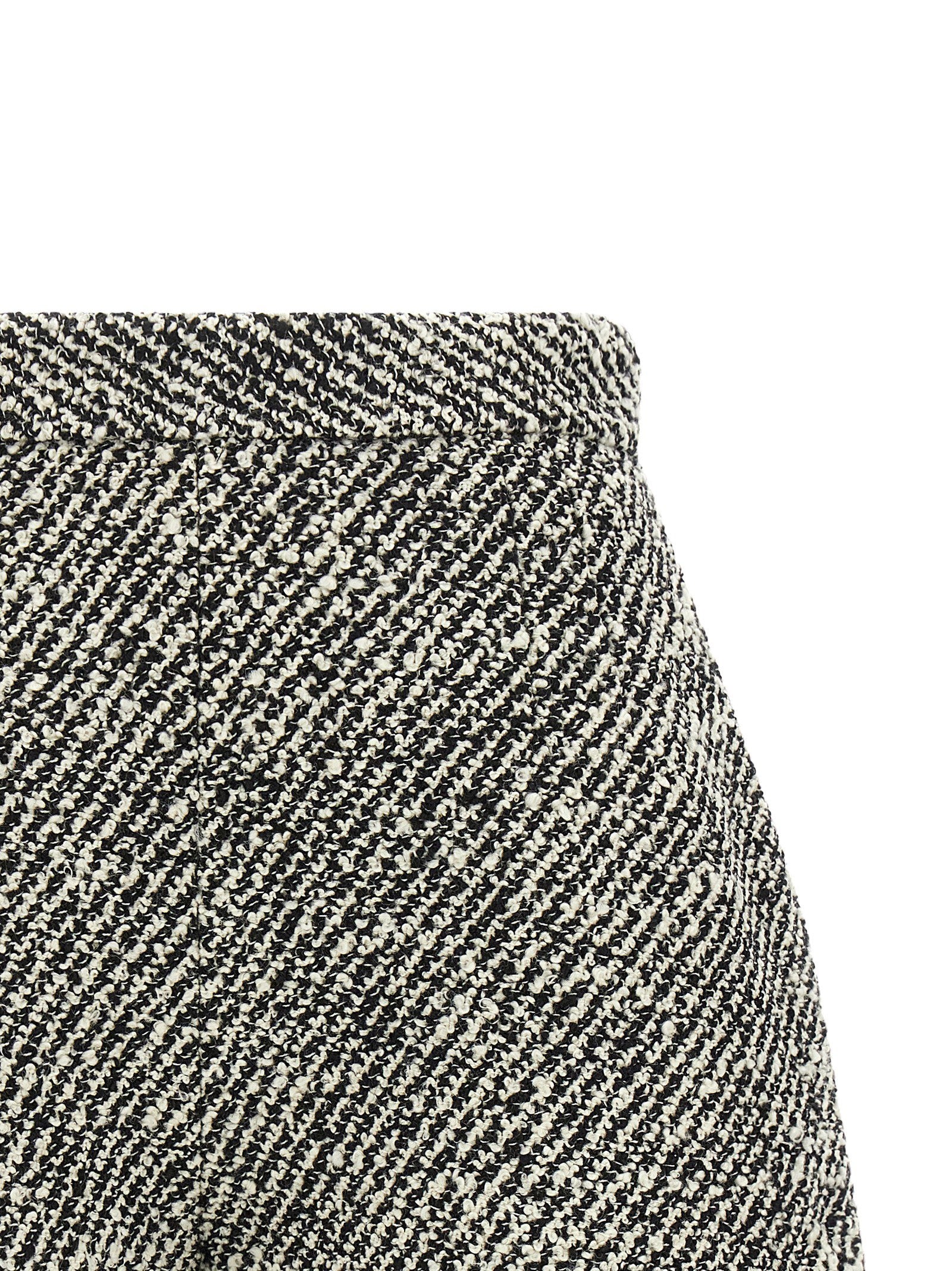 Versace Bouclé Wool Shorts White/black