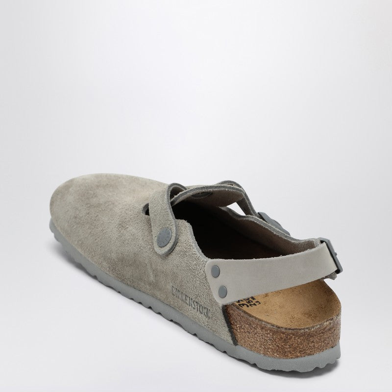 Birkenstock Stone Grey Suede Tokyo Slippers Grey