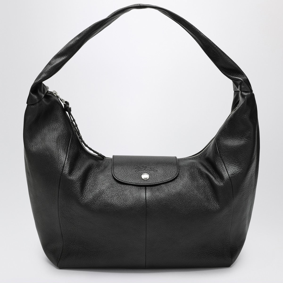 Longchamp Le Pliage Xtra Large Black Leather Hobo Bag black