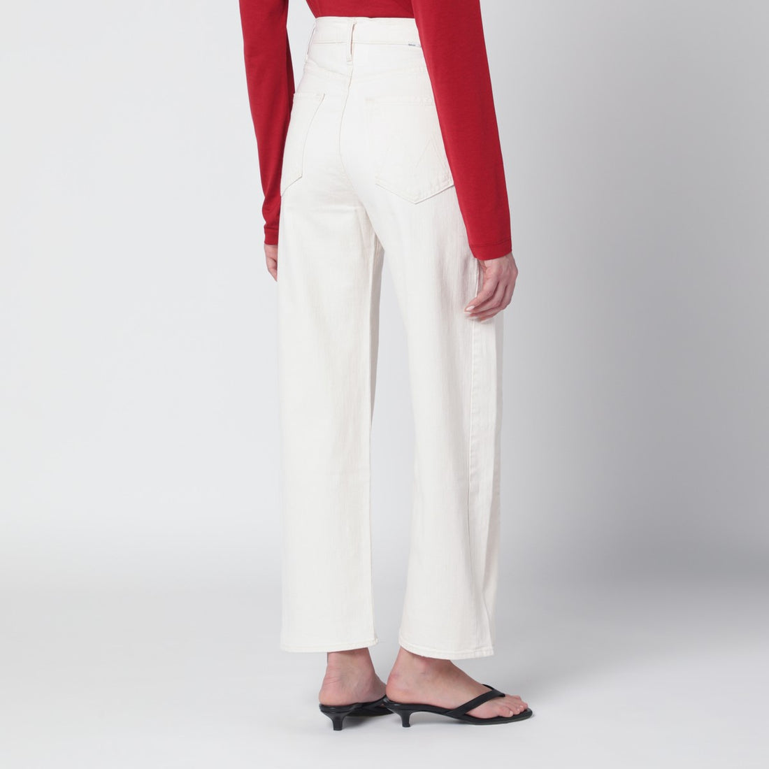 Mother The Half-Pipe Wide Jeans White