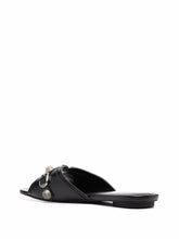 Balenciaga Cagole Low-Heel Leather Sandals Black