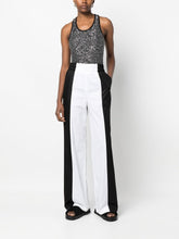 Sequin-Embellished Knitted Cotton Tank Top Black