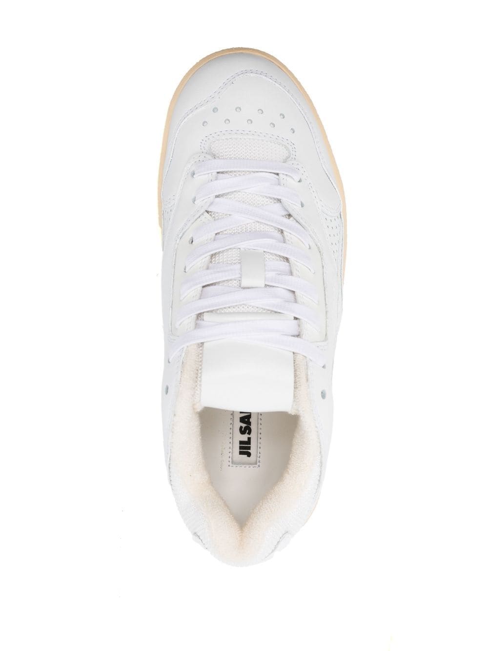 Jil Sander Debossed Logo Calf Leather Low-Top Sneakers White