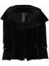 Norma Kamali Bardot-Neck Velvet Single-Breasted Jacket Black black