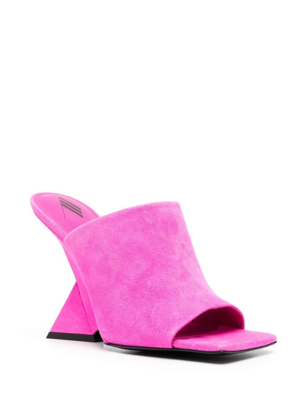 The Attico Cheope 105mm Square-Toe Suede Mules Fuchsia