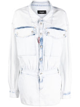 Dsquared2 Light Wash Denim Mini Dress Clear Blue