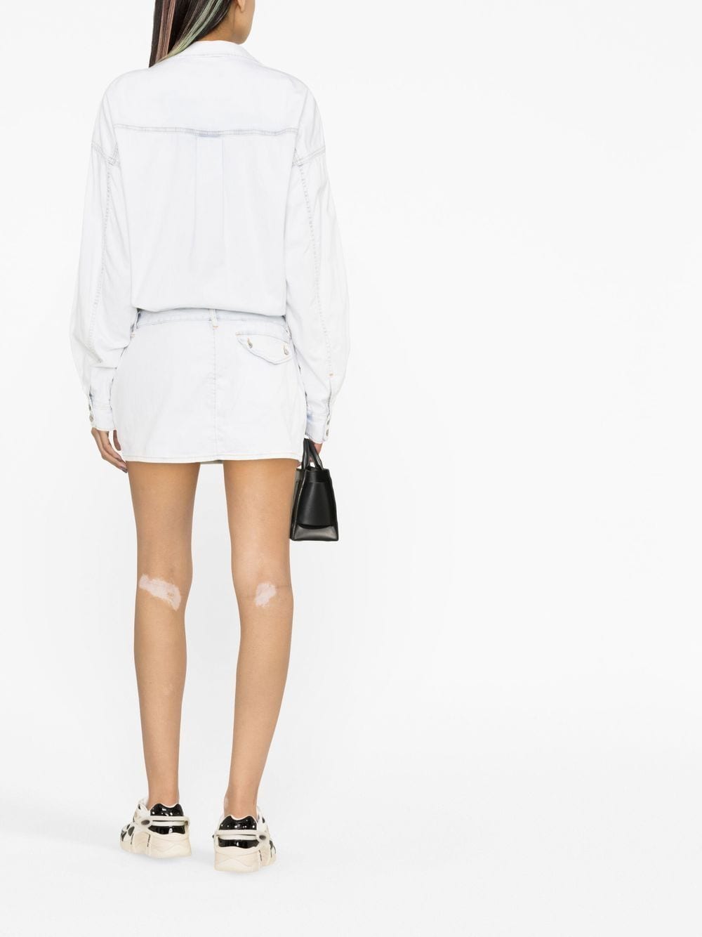 Dsquared2 Light Wash Denim Mini Dress Clear Blue