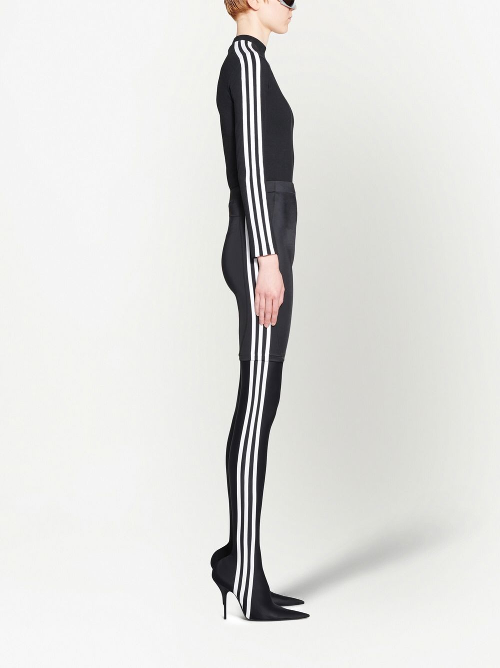 Adidas X Balenciaga Logo-Jacquard High-Rise Stretch Shorts Black