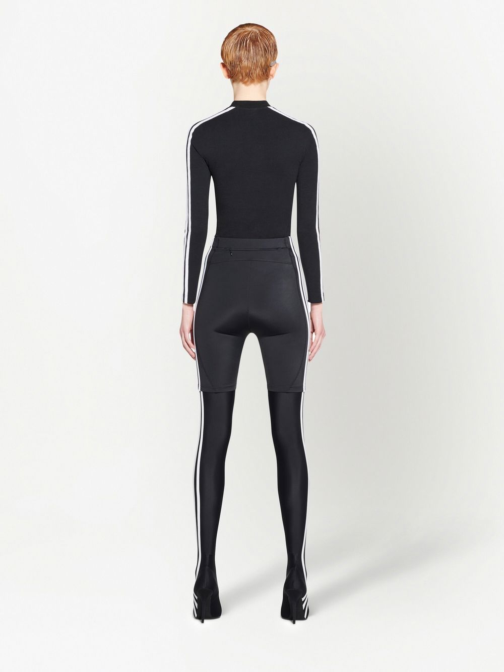 Adidas X Balenciaga Logo-Jacquard High-Rise Stretch Shorts Black