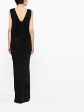 Saint Laurent Draped Sleeveless Floor-Length Jersey Dress Black