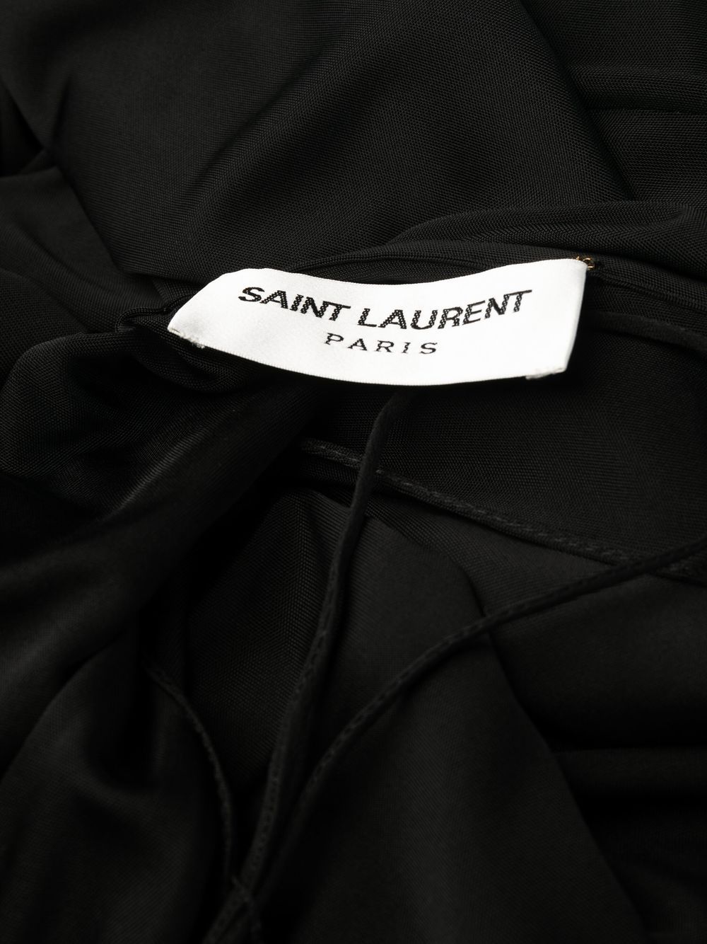 Saint Laurent Draped Sleeveless Floor-Length Jersey Dress Black