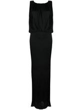 Saint Laurent Draped Sleeveless Floor-Length Jersey Dress Black