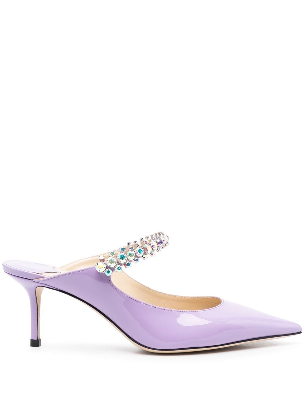 Jimmy Choo Crystal Bing 65mm Mules Lilac