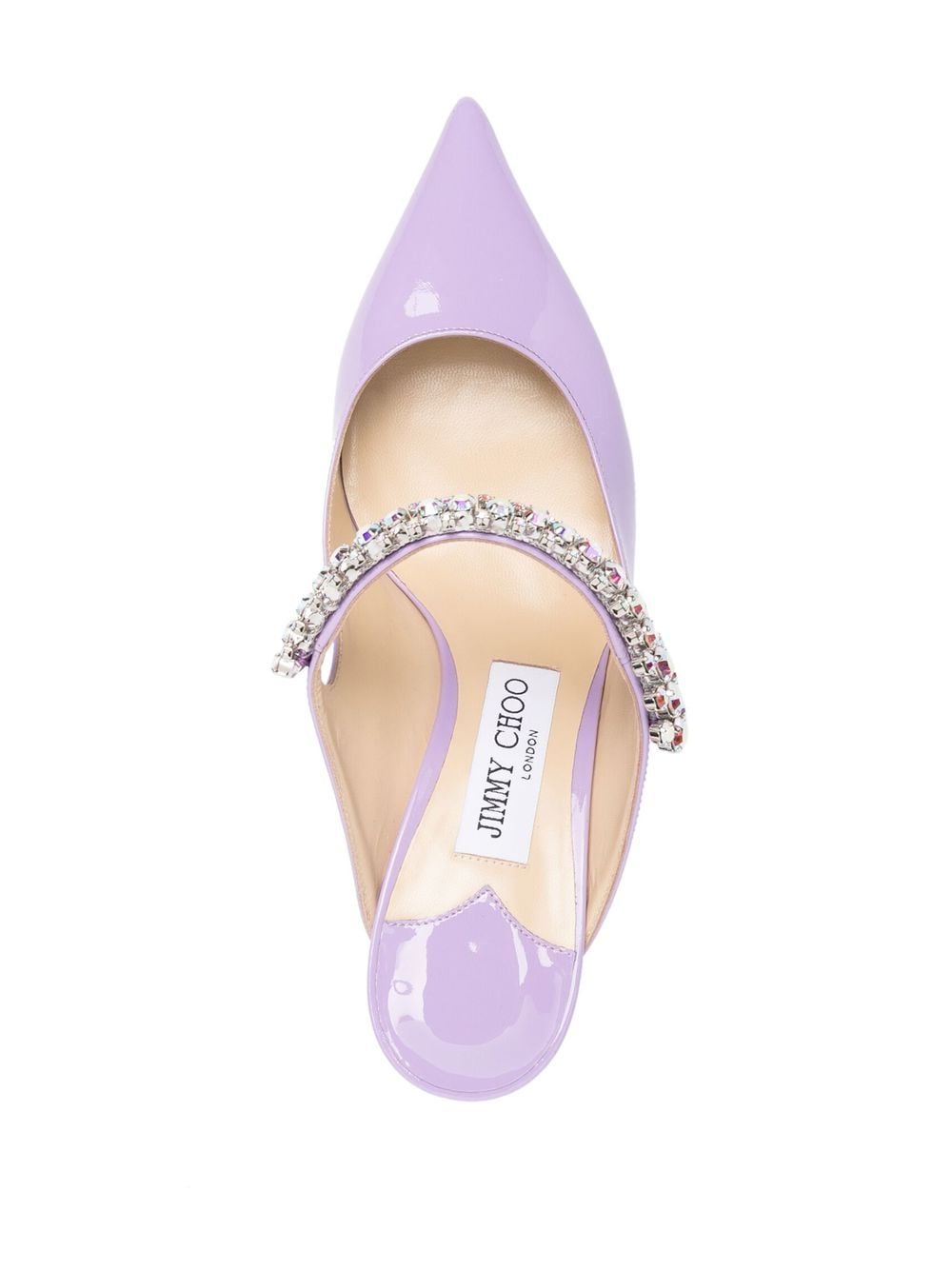 Jimmy Choo Crystal Bing 65mm Mules Lilac