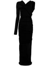 Saint Laurent Semi-Sheer One-Shoulder Maxi Dress Black