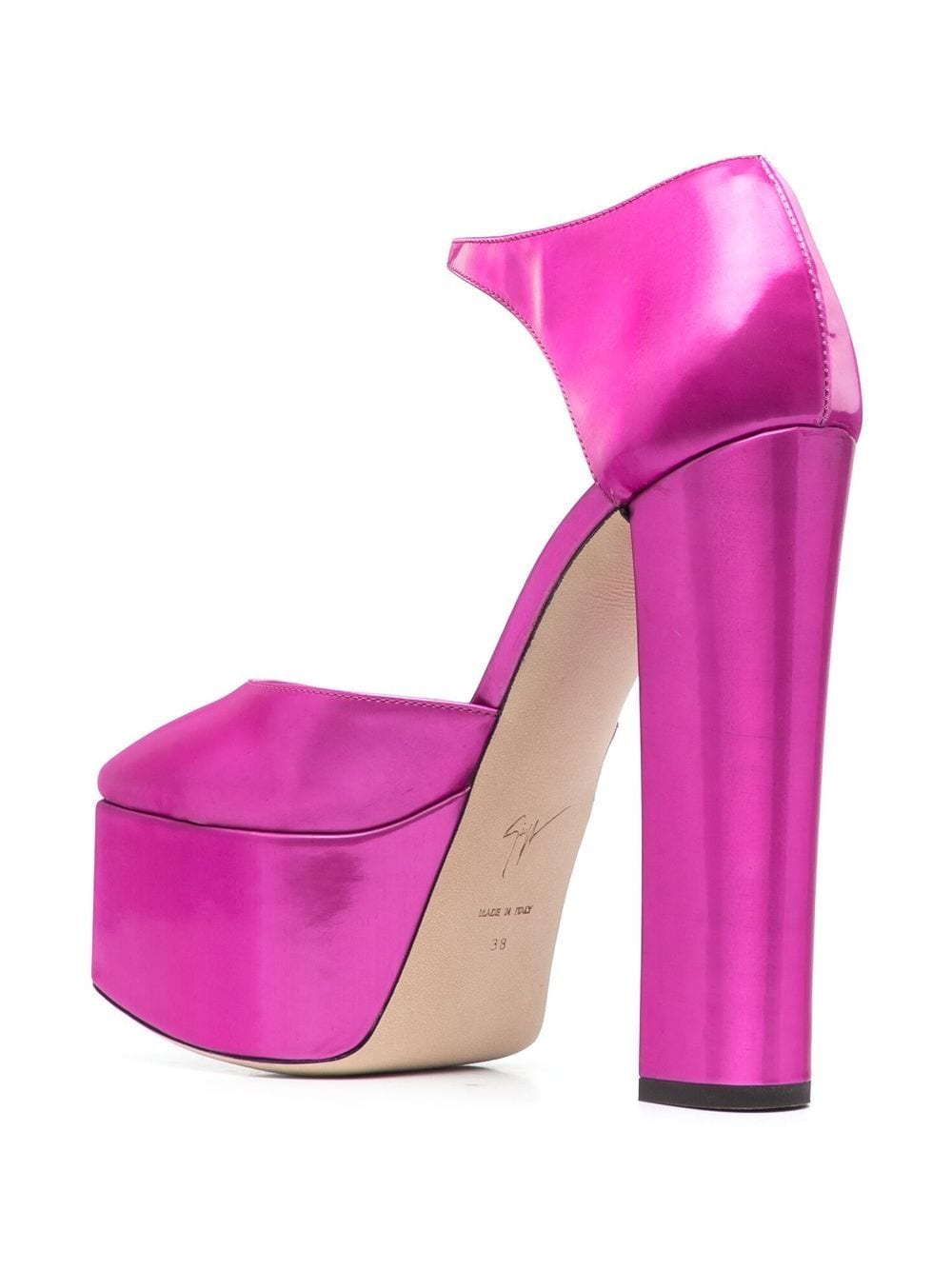 Giuseppe Zanotti 150mm Platform Leather Pumps With Heel Fuchsia