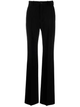 Balenciaga Pinstripe High-Rise Straight-Leg Trousers Black Black