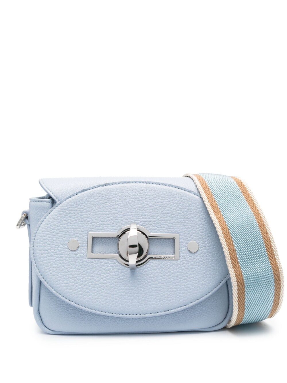 Zanellato Small Tina Daily Grained Leather Crossbody Bag Clear Blue