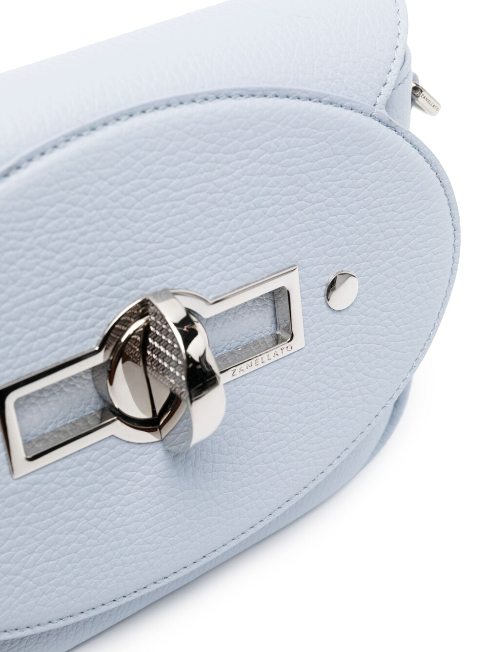 Zanellato Small Tina Daily Grained Leather Crossbody Bag Clear Blue