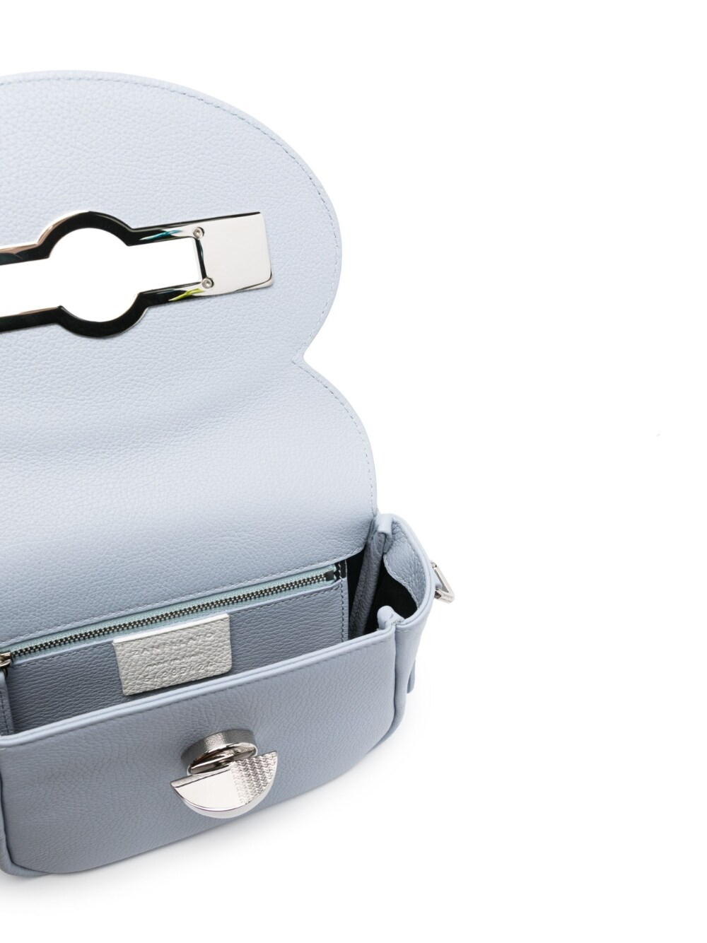 Zanellato Small Tina Daily Grained Leather Crossbody Bag Clear Blue